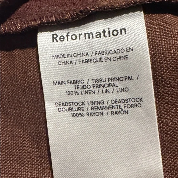 Reformation Sanda Top Chocolate Brown Size 4 - Picture 7 of 8